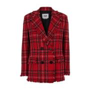 Rode Jas Giacca/Jacket Msgm , Red , Dames