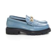 Klassieke Leren Loafer Schoen Celine , Blue , Dames