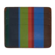 Groene Leren Creditcardhouder met Multicolor Strepen Gallo , Multicolo...