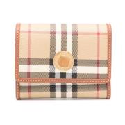 Vintage Check Trifold Portemonnee Burberry , Beige , Dames