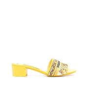 Gele geborduurde majolica sandalen Dolce & Gabbana , Yellow , Dames