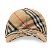 Vintage Check Patroon Hoeden Burberry , Beige , Heren