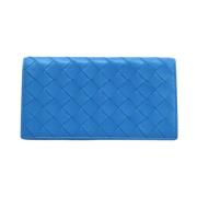 Pre-owned Leather wallets Bottega Veneta Vintage , Blue , Unisex