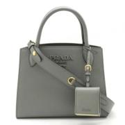 Pre-owned Leather prada-bags Prada Vintage , Gray , Dames