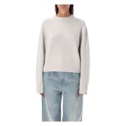 Cable Knit Crewneck Sweater Aw24 Extreme Cashmere , Gray , Dames