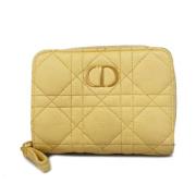 Pre-owned Leather wallets Dior Vintage , Yellow , Dames