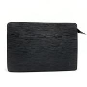 Pre-owned Leather clutches Louis Vuitton Vintage , Black , Dames