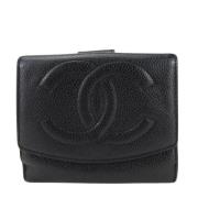 Pre-owned Leather wallets Chanel Vintage , Black , Dames