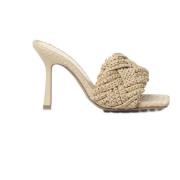 Intrecciato Raffia Sandalen Bottega Veneta , Beige , Dames