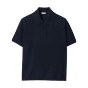 Polo Shirt Korte Mouw Marineblauw Burberry , Blue , Heren
