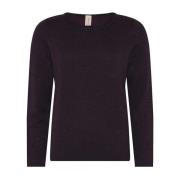 Zig Zag Patroon Pullover Blouse Donkerlila Skovhuus , Purple , Dames