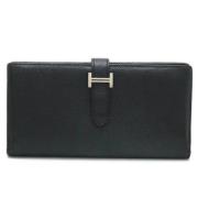 Pre-owned Leather wallets Hermès Vintage , Black , Dames