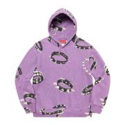 Studded Collars Hooded Sweatshirt Violet Supreme , Purple , Heren