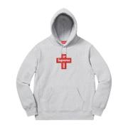 Limited Edition Cross Box Logo Hoodie Supreme , Gray , Heren