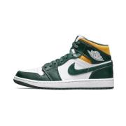 Groen/Geel Air Jordan 1 Mid Sonics Nike , Green , Heren