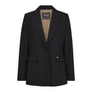 Elegante Zwarte Blazer met V-Hals MOS Mosh , Black , Dames