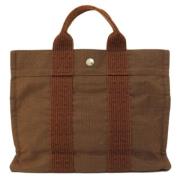 Pre-owned Canvas handbags Hermès Vintage , Brown , Dames