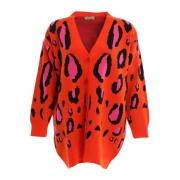 Vibrant Oversized Cardigan - Orange Cesare Gaspari , Orange , Dames