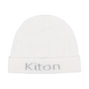 Intarsia Kabel Gebreide Kasjmier Beanie Kiton , White , Heren