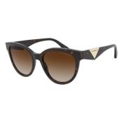 Bruine Acetaat Dames Zonnebril Emporio Armani , Brown , Dames