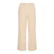 Franse Eik Elastische Taille Broek Part Two , Beige , Dames