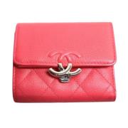 Pre-owned Leather wallets Chanel Vintage , Pink , Dames