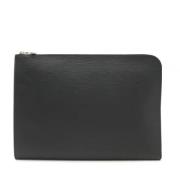 Pre-owned Leather clutches Louis Vuitton Vintage , Black , Heren