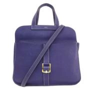 Pre-owned Leather hermes-bags Hermès Vintage , Blue , Dames