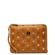 Pre-owned Fabric clutches MCM Pre-owned , Brown , Dames