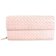 Pre-owned Leather wallets Bottega Veneta Vintage , Pink , Dames