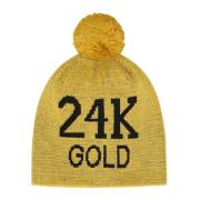 24K Gouden Jacquard Beanie Supreme , Yellow , Dames