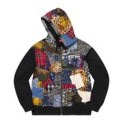 Patchwork Zip Up Hoodie Limited Edition Supreme , Multicolor , Heren