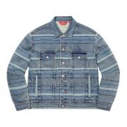 Gelaagde Denim Trucker Jack Blauw Supreme , Blue , Heren