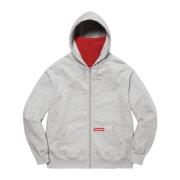 Dubbele Capuchon Rits Hoodie Heather Grijs Supreme , Gray , Heren