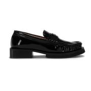 Butterfly Logo Patent Leren Derbies Ganni , Black , Dames