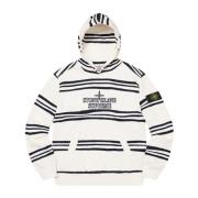 Limited Edition Warp Stripe Hoodie Wit Stone Island , White , Heren