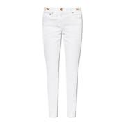 Tapered jeans Versace , White , Dames