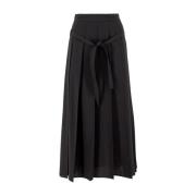 Elegant High-Waisted Wool Midi Skirt Fabiana Filippi , Black , Dames