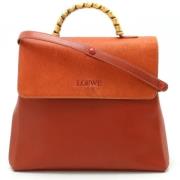 Pre-owned Leather handbags Loewe Pre-owned , Orange , Dames