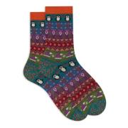 Kerst Korte Wol Sokken Groen Rood Gallo , Multicolor , Dames