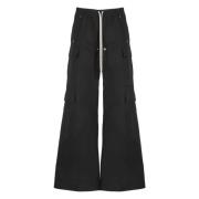 Zwarte Cargo Broek Elastische Taille Koord Rick Owens , Black , Heren