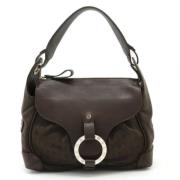 Pre-owned Canvas handbags Bvlgari Vintage , Brown , Dames