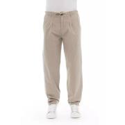 Beige Katoenen Chino Broek Baldinini , Beige , Heren