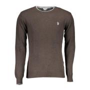 Bruine Wollen Trui met Contrasterende Details U.s. Polo Assn. , Brown ...