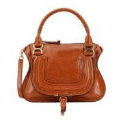 Bruine leren handtas met klepsluiting Chloé , Brown , Dames