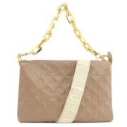 Pre-owned Leather totes Louis Vuitton Vintage , Beige , Dames