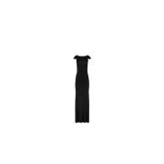 Zwarte Open Rug Vloeibare Jurk Nina Ricci , Black , Dames