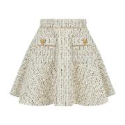 Tweed Flared Skater Rok Nina Ricci , Beige , Dames