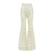 Zilveren Guipure Kant Flare Broek Nina Ricci , Gray , Dames