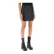 Medusa '95 Leren Minirok Versace , Black , Dames